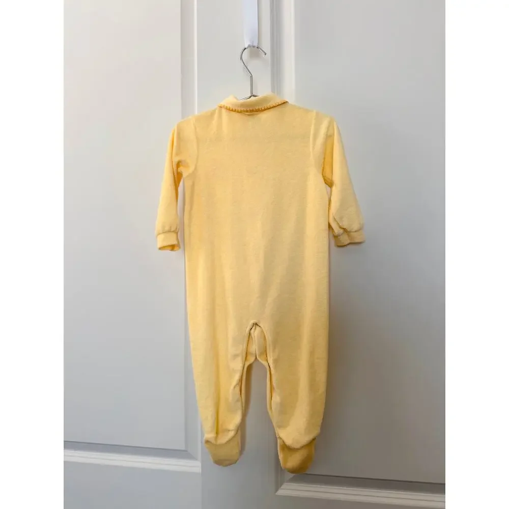 Vintage Carter’s Baby Terry Footie PJs yellow giraffe